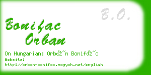 bonifac orban business card